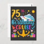 Carte Postale Croisière d'anniversaire 75 ans Fête d'anniversair (Devant / Derrière)