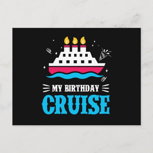 Carte Postale Croisière d'anniversaire Croisière Bateau de crois (Devant)
