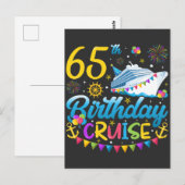 Carte Postale Croisière d'anniversaire pour les 65 ans (Devant / Derrière)