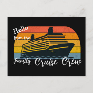 Carte Postale Croisière en famille 'Bonjour' Coucher de soleil N