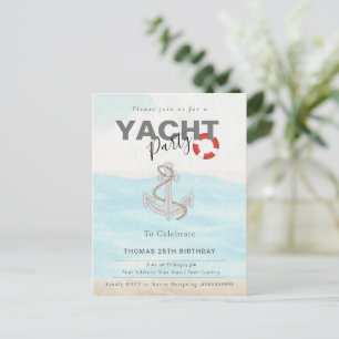 Carte Postale Croisière en yacht pour fête d'anniversaire 