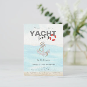 Carte Postale Croisière en yacht pour fête d'anniversaire 
