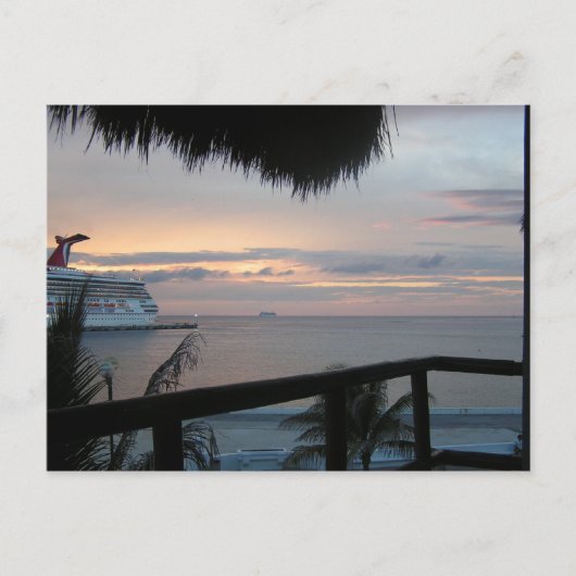 Carte postale Croisière et coucher de soleil (Devant)