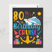 Carte Postale Croisière pour les 80 ans Fête d'anniversaire (Devant / Derrière)