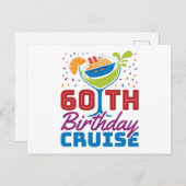 Carte Postale Croisière pour un 60e anniversaire Croisière à 60  (Devant / Derrière)