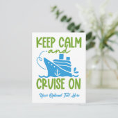 Carte Postale Croisière texte personnalisée Conserver le calme (Debout devant)