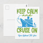 Carte Postale Croisière texte personnalisée Conserver le calme (Devant / Derrière)