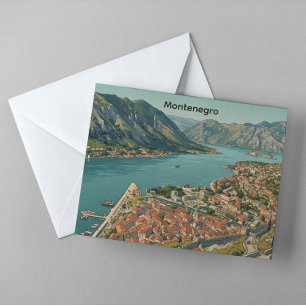 Carte Postale Croisière vintage dans la baie de Kotor et la viei