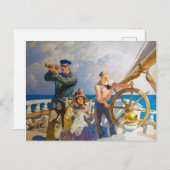 Carte Postale Croisières, 1937 par Newell Convers Wyeth (Devant / Derrière)