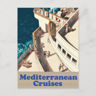 Carte Postale Croisières en Méditerranée, personnes sur le batea