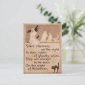 Carte Postale Croissant de lune de chat noir de sorcière de (Debout devant)