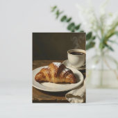 Carte Postale Croissant doré Café Nature morte (Debout devant)