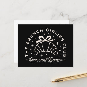 Carte Postale Croissant pâtisseries amoureux brunch girlies club
