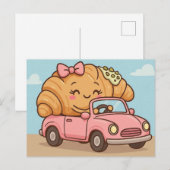 Carte Postale Croissant pistache drôle  (Devant / Derrière)