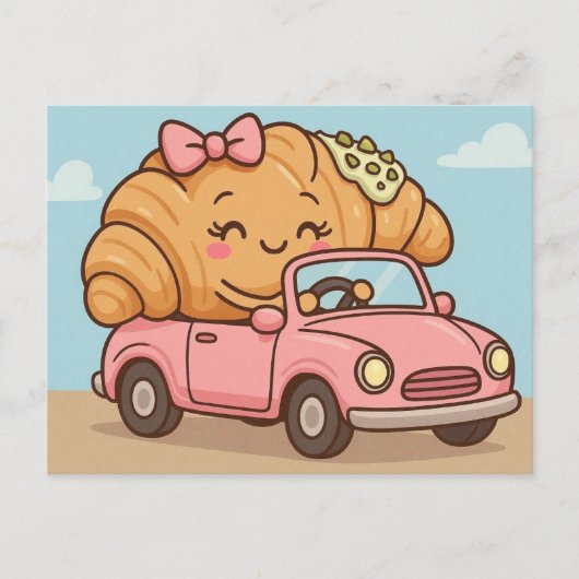 Carte Postale Croissant pistache drôle  (Devant)