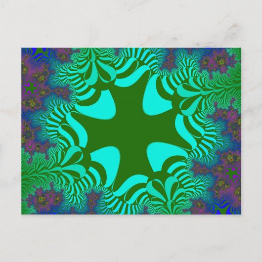 Carte Postale Croix arc en ciel verte (Devant)