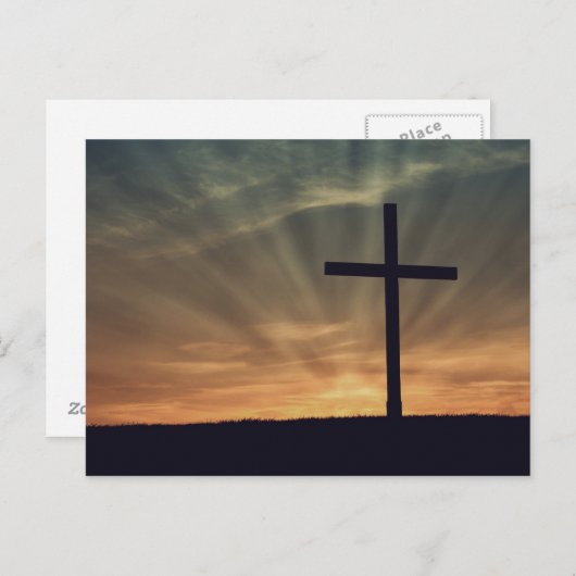 Carte Postale Croix au coucher du soleil (Devant / Derrière)