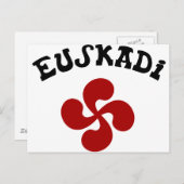 Carte Postale Croix basque Euskadi Rouge (Devant / Derrière)