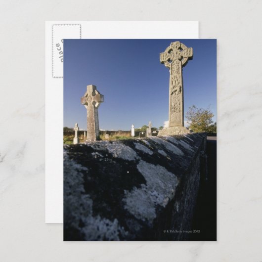 Carte Postale Croix celtique dans un cimetière, Davacliff, (Devant / Derrière)