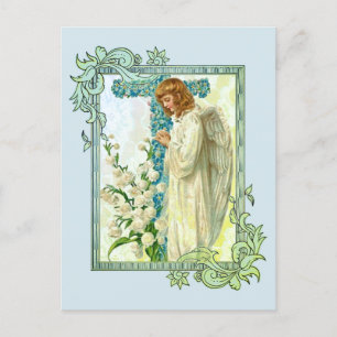 Carte Postale Croix chrétienne bleue