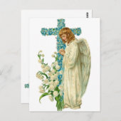 Carte Postale Croix chrétienne bleue (Devant / Derrière)