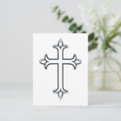 Carte Postale Croix Chrétienne Classique Art Minimaliste Fin (Debout devant)