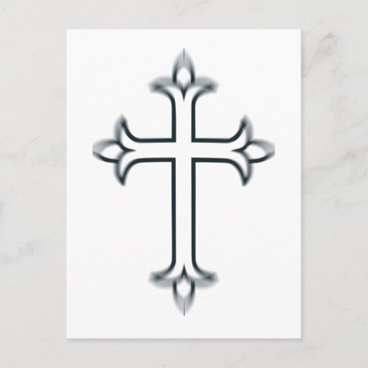 Carte Postale Croix Chrétienne Classique Art Minimaliste Fin (Devant)
