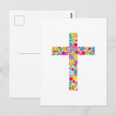 Carte Postale Croix chrétienne colorée (Devant / Derrière)