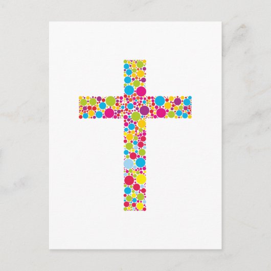 Carte Postale Croix chrétienne colorée (Devant)