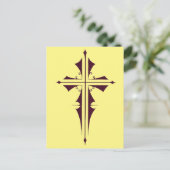 Carte Postale Croix chrétienne pourpre (Debout devant)