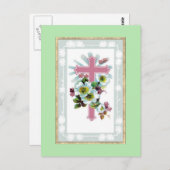 Carte Postale Croix chrétienne rose (Devant / Derrière)