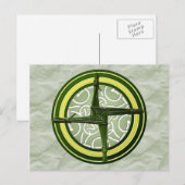 Carte Postale Croix de Brigid verte sur vert (Devant / Derrière)