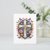 Carte Postale Croix de foi florale (Debout devant)