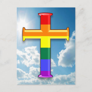 Carte Postale Croix de la fierté LGBT