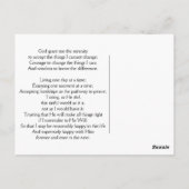 Carte Postale Croix de prière de sérénité au lever du soleil (Dos)