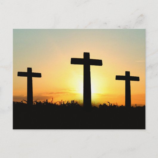 Carte Postale Croix de prière de sérénité au lever du soleil (Devant)