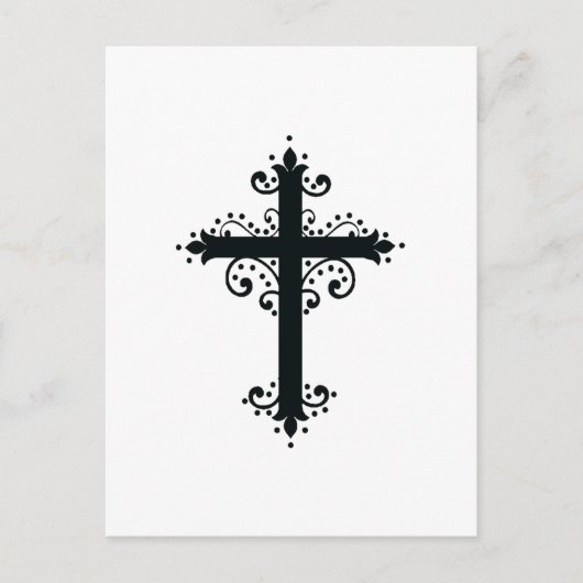 Carte Postale Croix de religion avec un ornement (Devant)