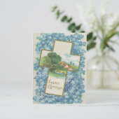 Carte Postale Croix de voeux de Pâques vintage (Debout devant)