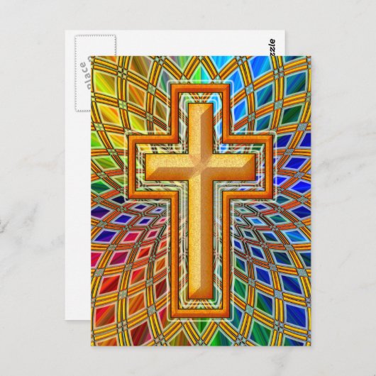 CARTE POSTALE CROIX DÉCORATIVE (Devant / Derrière)