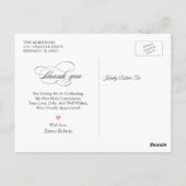 Carte Postale Croix d'or religieuse Blush rose Merci floral (Dos)