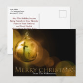 Carte Postale Croix du Christ Ornament Réflexion Noël (Devant / Derrière)