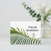 Carte Postale Croix du dimanche des Rameaux avec palme verte (Debout devant)