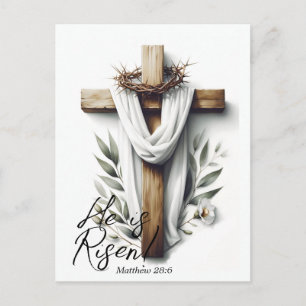 Carte Postale Croix du matin de Pâques avec couronne d'épines