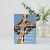 Carte Postale Croix du monastère avec Écriture (Debout devant)