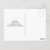 Carte Postale Croix élégante avec Merci de fleurs roses (Dos)