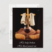 Carte postale Croix et communion Pâques (Devant / Derrière)