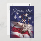 Carte Postale Croix et drapeau de la fête des anciens combattant (Devant / Derrière)