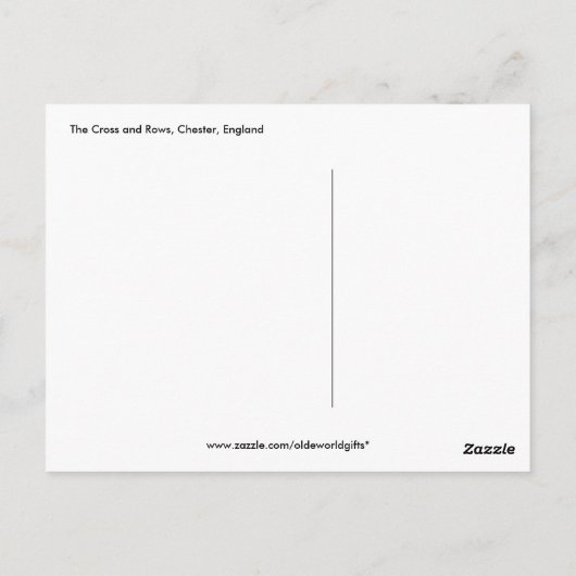 Carte Postale Croix et lignes, Chester, Cheshire, Angleterre (Dos)