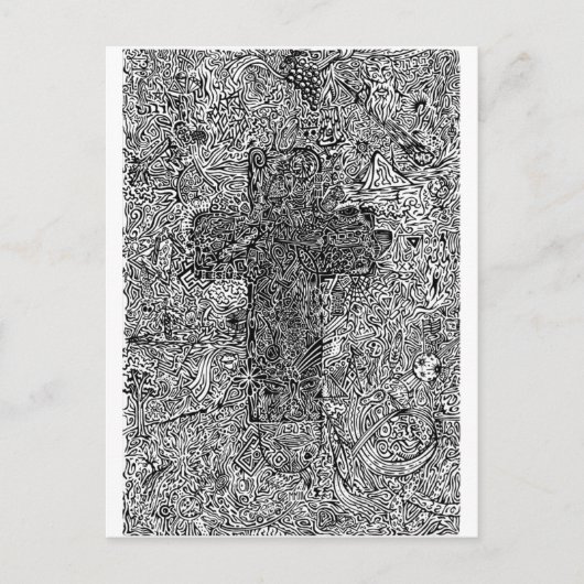 Carte Postale Croix et symboles (Devant)