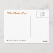 Carte Postale Croix Jaune Avec Fleur Rose (Dos)